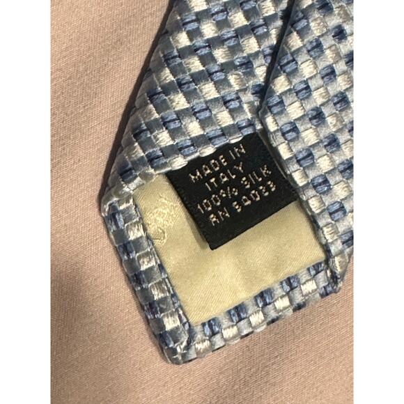Banana Republic Silk Tie - Blue White preppy career business casual designer. - Picture 4 of 8